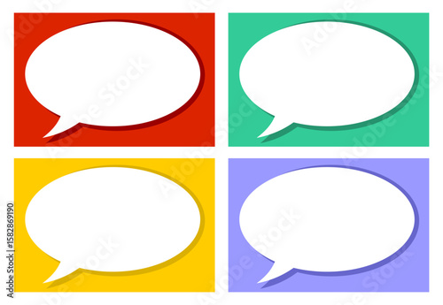 Blank speech bubble frame with copy space for text, quotes, and announcement. Speech bubble templaye set vector. 