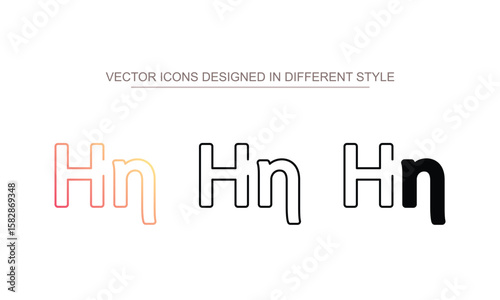 Eta icon design with white background stock illustration