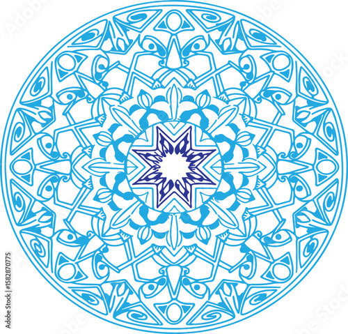 Circular pattern in the form of a mandala. Henna tatoo mandala. Mehndi style. Decorative pattern in oriental style. Coloring book page. 