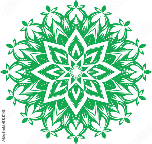 Circular pattern in the form of a mandala. Henna tatoo mandala. Mehndi style. Decorative pattern in oriental style. Coloring book page. 