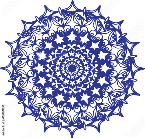 Circular pattern in the form of a mandala. Henna tatoo mandala. Mehndi style. Decorative pattern in oriental style. Coloring book page. 