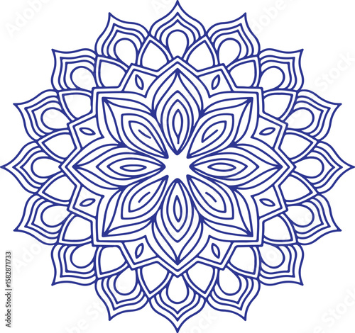 Circular pattern in the form of a mandala. Henna tatoo mandala. Mehndi style. Decorative pattern in oriental style. Coloring book page. 