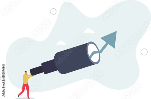 Financial forecast, vision for stock market investment return, make profit opportunity,human life.