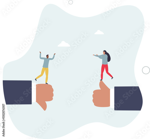 Conflict and argument between colleagues, controversy or difference opinion, disagree,human life.