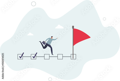 Project management, task tracking or work progress, tracking finish or completed tasks, planning or productivity concept.human life.