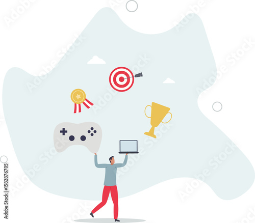Gamification, marketing strategy for customer to achieve target and win the prize,human life.