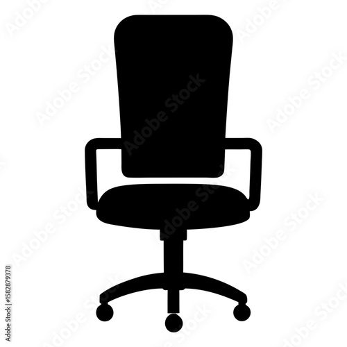 Simple office chair furniture seat silhouette vector illustration