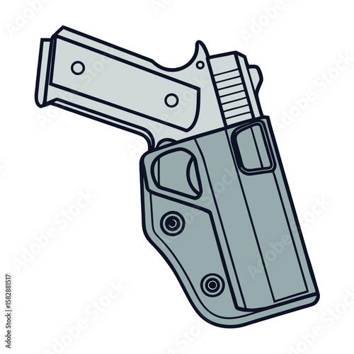 Gray pistol in holster weapon