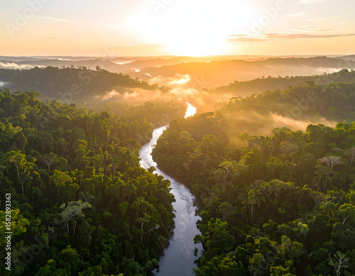 sunrise over the river