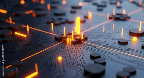 Electronic circuit board with glowing components