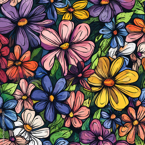 Vibrant Floral Pattern Design