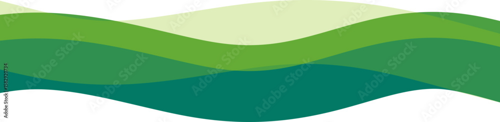 Fototapeta premium Green Wave Business Border