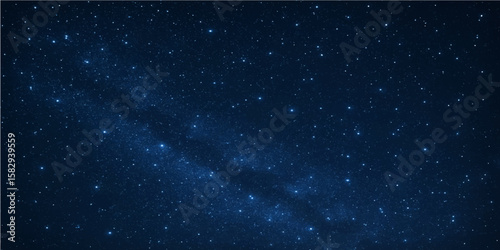 Blue cosmic night sky with a looping starfield and distant nebulae