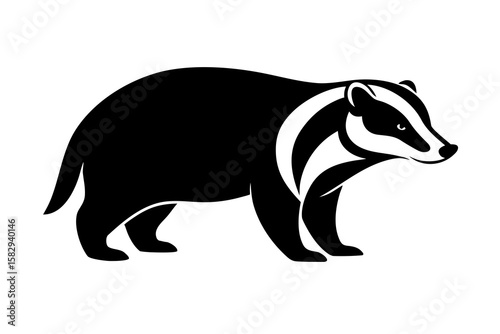 Badger standing vector silhouette
