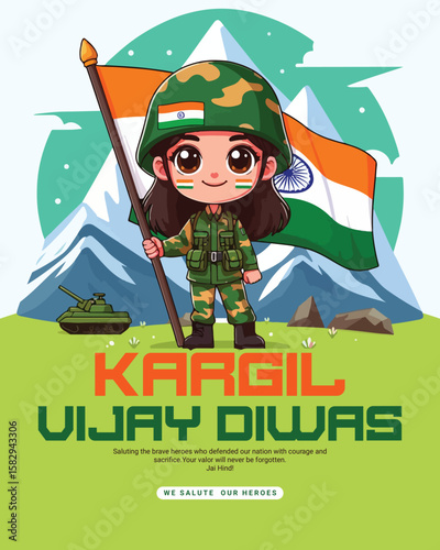 Wallpaper Mural Kargil Vijay Diwas Celebration Banner Vector Design | Indian Army Tribute Torontodigital.ca