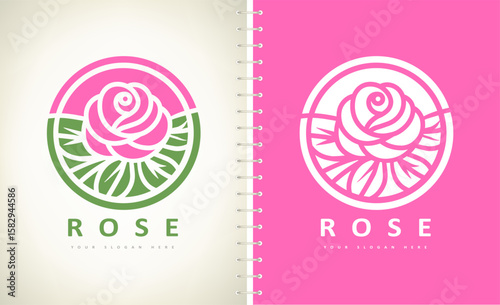 rose flower logo vector design