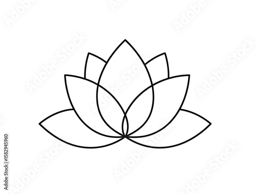 Elegant Lotus Flower Outline for Spiritual and Meditative Designs or tattoo (asd (42).eps)