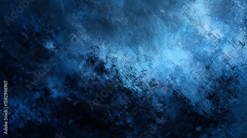 Dark Blue Abstract Grunge Texture Background with Moody Atmospheric Effect