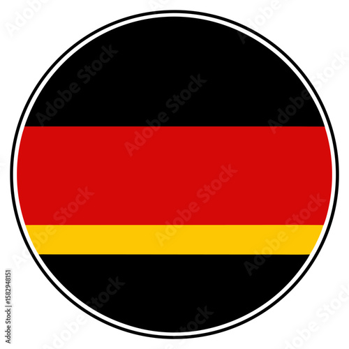 Clean graphic representation of the german flag with black red and gold horizontal stripes