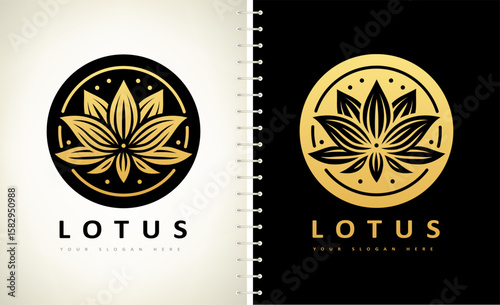 Lotus flower logo vector design