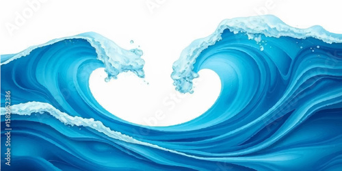 Abstract blue wave pattern flowing like fresh water