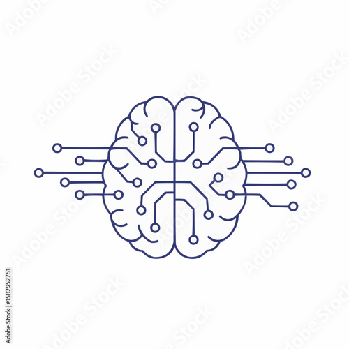Digital Brain Concept: Artificial Intelligence and Technology Illustration