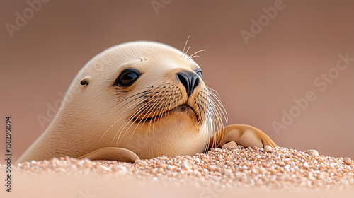 Macro shot of a sea lion's flippers showcasing their texture and strength as it rests on the shore.