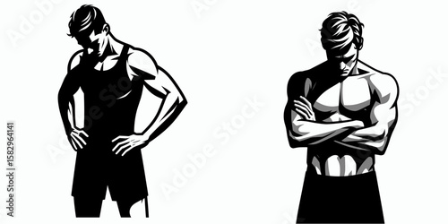 A Athlete showing disappointment. Career Job Profession Occupation Employment Work Clipart Line Art Vector Illustration. competitor revealing frustration unhappy expression following sport.