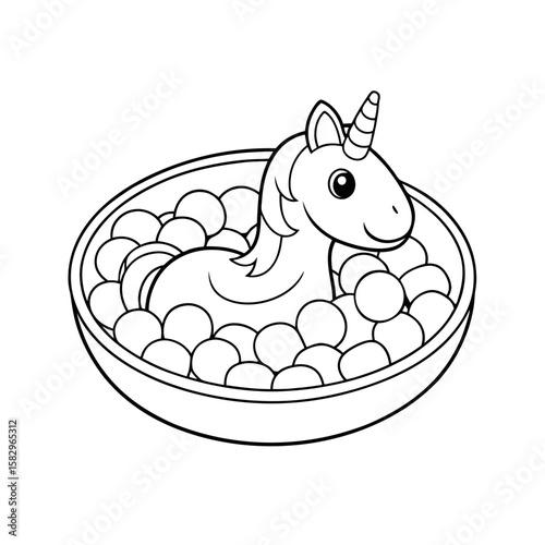 Printable Unicorn Tossing Jellybeans Coloring Page