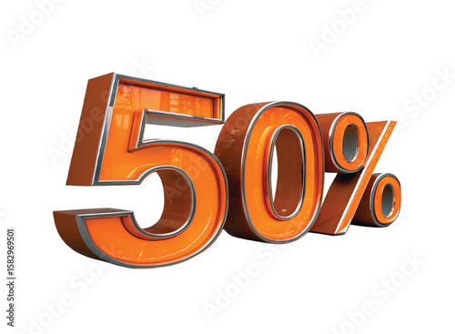 3d rendering of a discount symbol on a white background