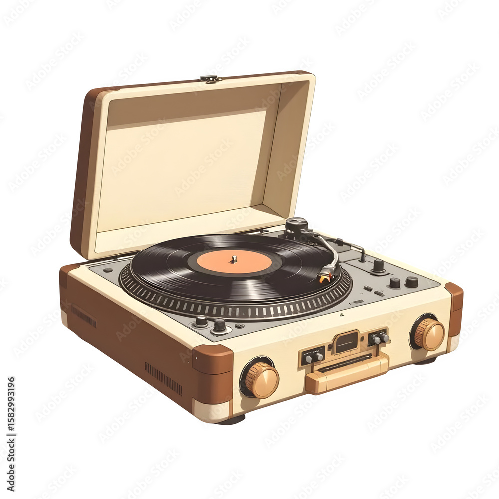 Fototapeta premium old vinyl record isolated on white background PNG 