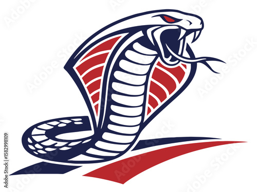 Aggressive Cobra Emblem Design in Monochrome Style