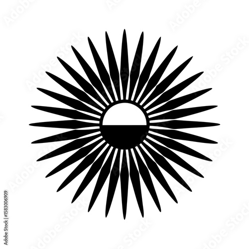 Official argentine flag design with sun emblem and blue and white stripes