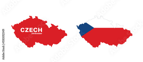 Set of isolated czech maps. czech flag overlaid with flag proportions. Maps and traveling around the world