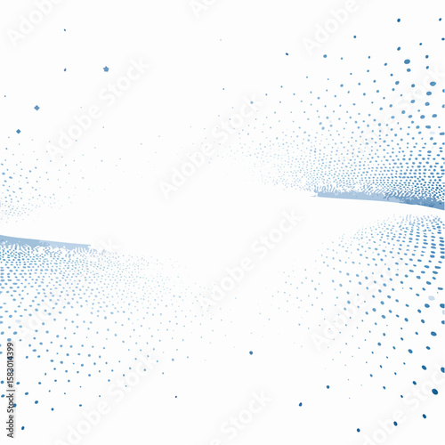 Abstract graphic design with light blue dotted lines radiating outwards from a central point.