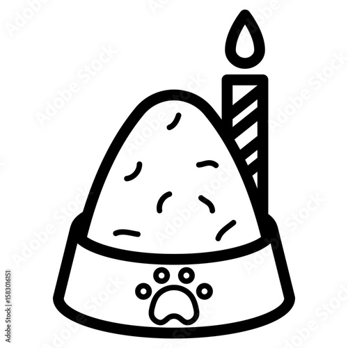 Cat Birthday Cake Lineart