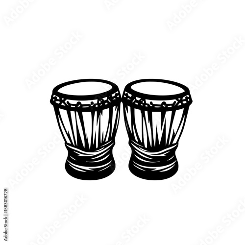 Drums are playing joyfully at a cultural event celebrating rhythm and music in the evening