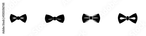 Different styles of black bow ties displaying variety and elegance for fashion enthusiasts and formal occasions