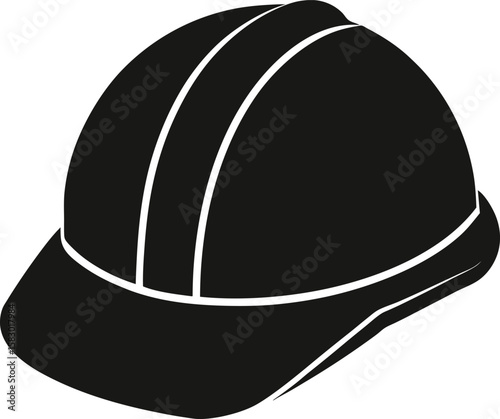 Construction Worker Hard Hat Safety Helmet Silhouette Design for Industrial Projects and Workplace Safety