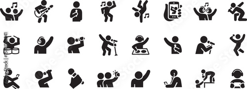 Dance & Fitness Icon Set – Zumba, Yoga, Aerobics, Exercise, Movement, Stretch, Dance Fitness, Cardio Icon, Workout Class
