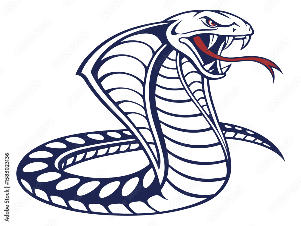 Fototapeta premium Powerful Cobra Mascot Design in Bold Colors