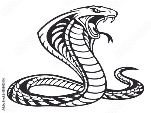 Powerful Cobra Mascot Design in Bold Colors