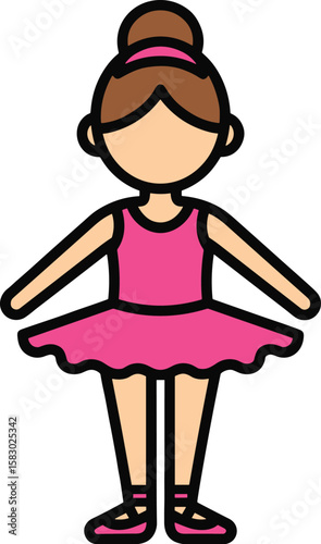 Ballerina girl dances in a pink dress. Ballet dancer, performance, artistic expression, classical dance.
