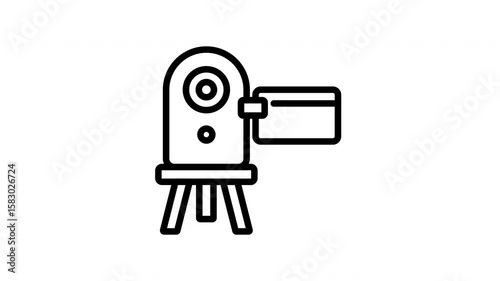 Animated Retro Tripod Film Camera