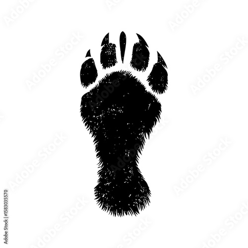 A modern illustration design showcases a duck's foot silhouette in black, with the foot also being called a duck's paw or webbed foot