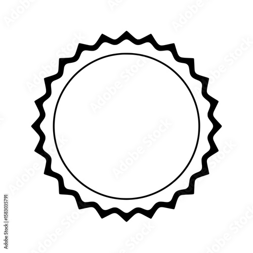 Modern illustrations isolated on white include a wavy edge circle sticker, star burst shaped price tags, a blank sale sticker that is round, a simple circle silhouette of a wax seal, and a set of