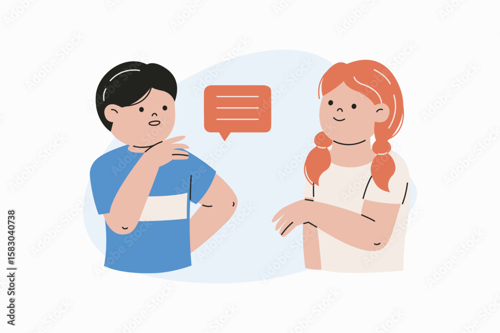 Fototapeta premium Kids Talking and Debating to Develop Communication Skills
