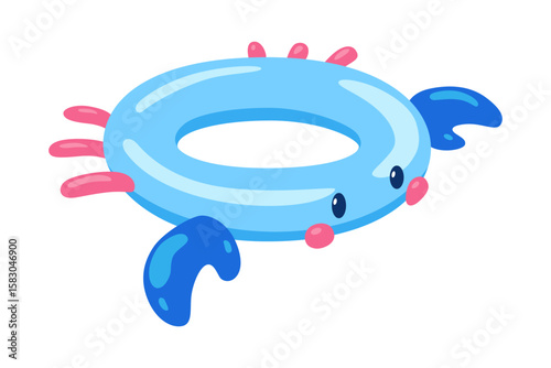 Inflatable swim pool ring. Colorful floater element for beach, swimming pool lifebuoy and life saver equipment. Inflatable rubber toy, cartoon vector illustration