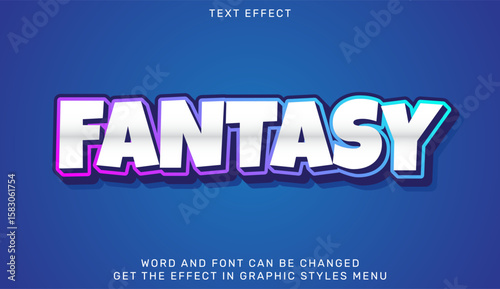 Fantasy text effect in 3d design