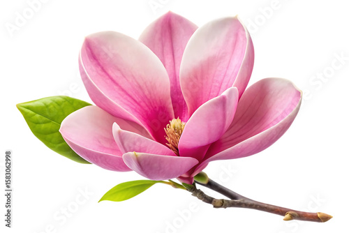pink magnolia flower image isolated on transparent background